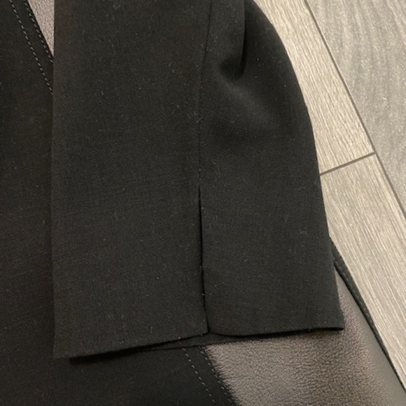 Akris Wool Leather Accent Black Blazer Size 10 - Picture 6 of 11